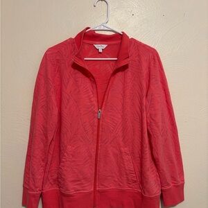 Coral Bay Pink Bomber Jacket with Ribbed Cuffs